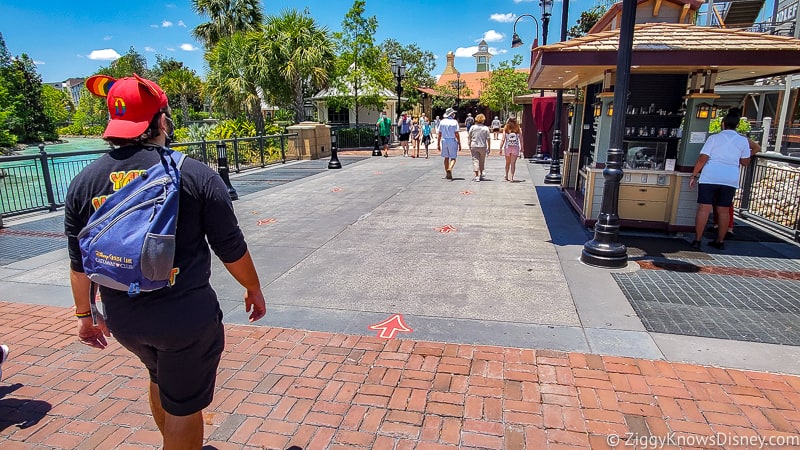 Directional arrows for guests walking