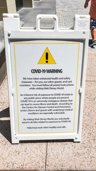 COVID-19 warning Disney World