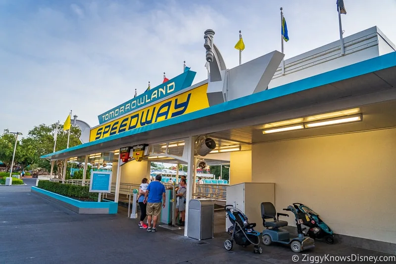 Outside Tomorrowland Speedway early in the morning