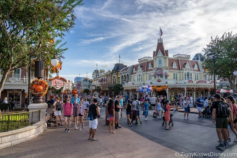 crowded Main Street USA in Magic Kingdom