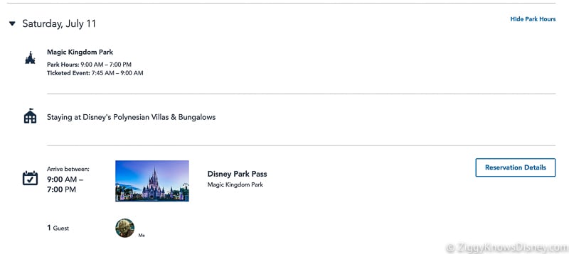 Check Disney Park Pass Reservations Screenshots