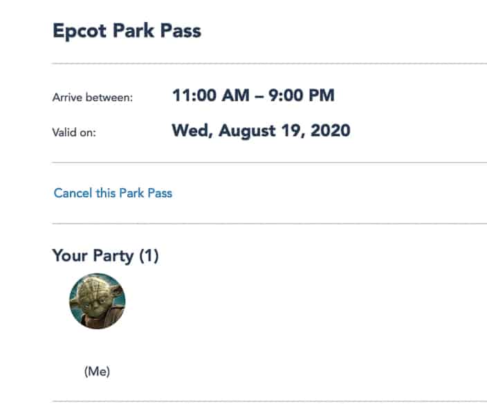 Cancel Disney Park Pass Reservations first step