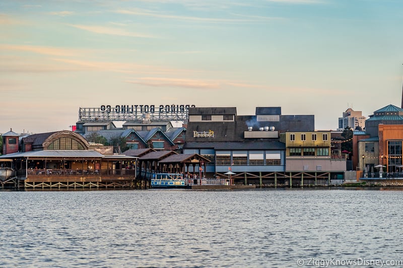 Disney Springs construction from the lake