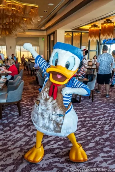 Donald Duck at Disney Riviera Resort Character Breakfast
