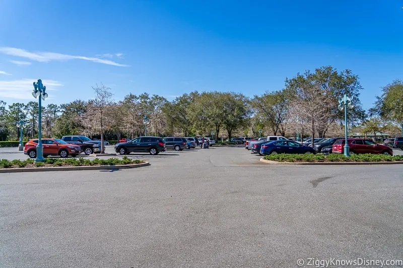 Parking lot at Disney World Resort Hotels