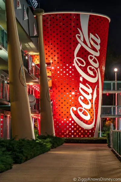 Coca Cola Bottle at night All-Star Sports Resort Disney World
