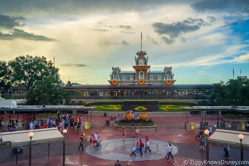 Magic Kingdom entrance and train station from Monorail