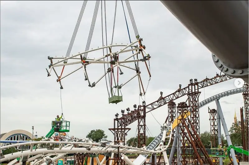 TRON Coaster canopy construction Magic Kingdom