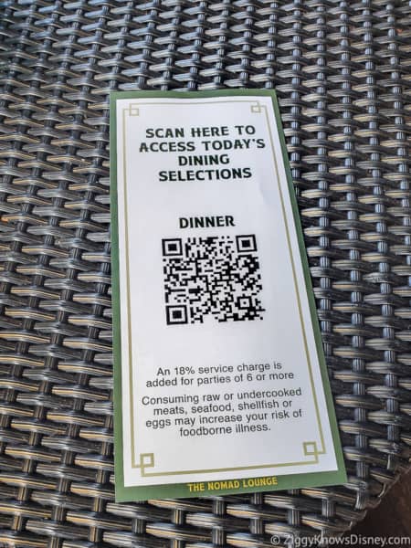 QR code menu Animal Kingdom