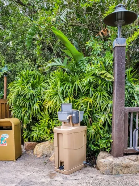 Hand washing station at Animal Kingdom