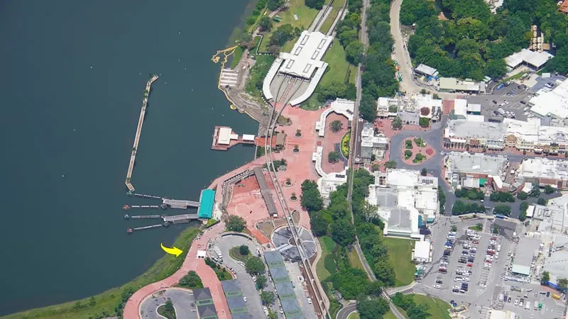 Aerial photo Magic Kingdom entrance July 2020