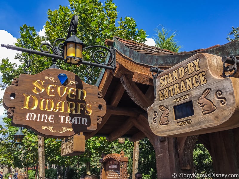 Sven Dwarfs Mine Train rides entrance Magic Kingdom