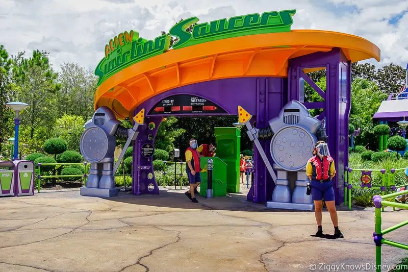 Alien Swirling Saucers entrance Hollywood Studios Reopening