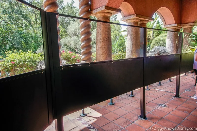 Tower of Terror ride queue Plexiglass dividers