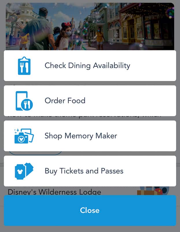 My Disney Experience Check Dining Availability