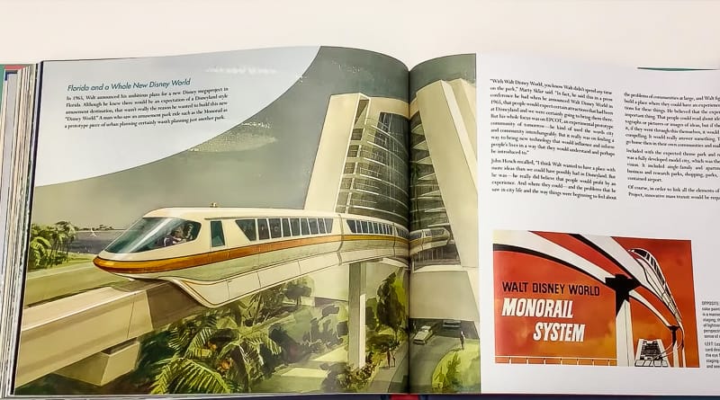 concept art of Disney World monorail going through Contemporary Resort