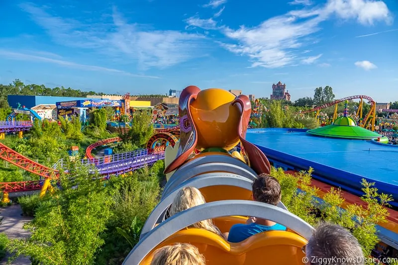 riding Slinky Dog Dash in Toy Story Land