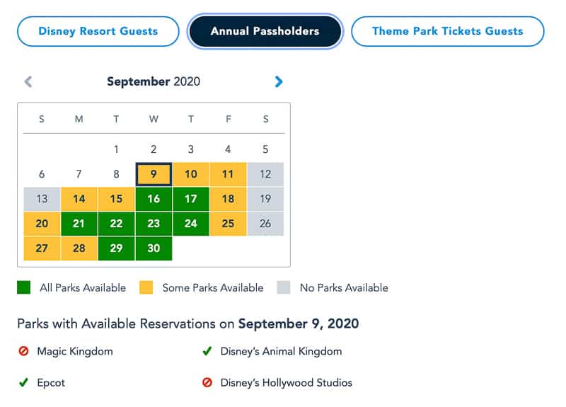 Disney Park Pass Reservations Magic Kingdom Annual Passholders
