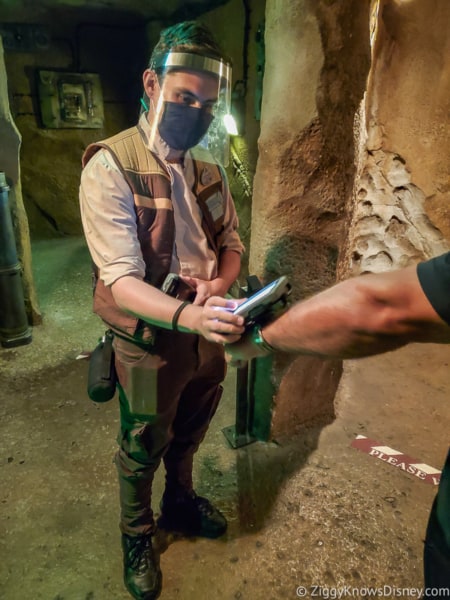 Disney World cast member wearing a face mask