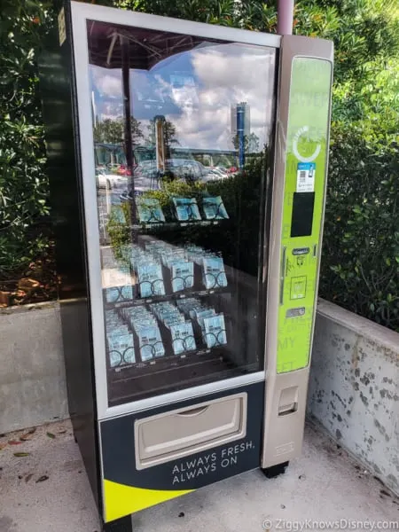 Face Mask machine in EPCOT Parking Lot