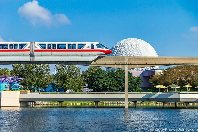 Monorail passing through EPCOT