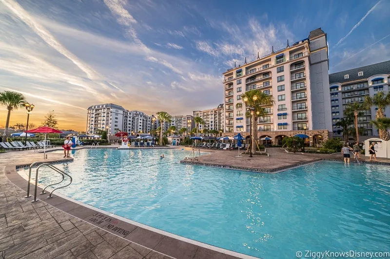 Disney's Riviera Resort Pool at sunset