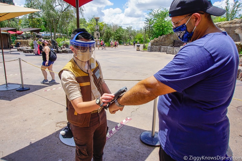 Cast Member wearing face shield