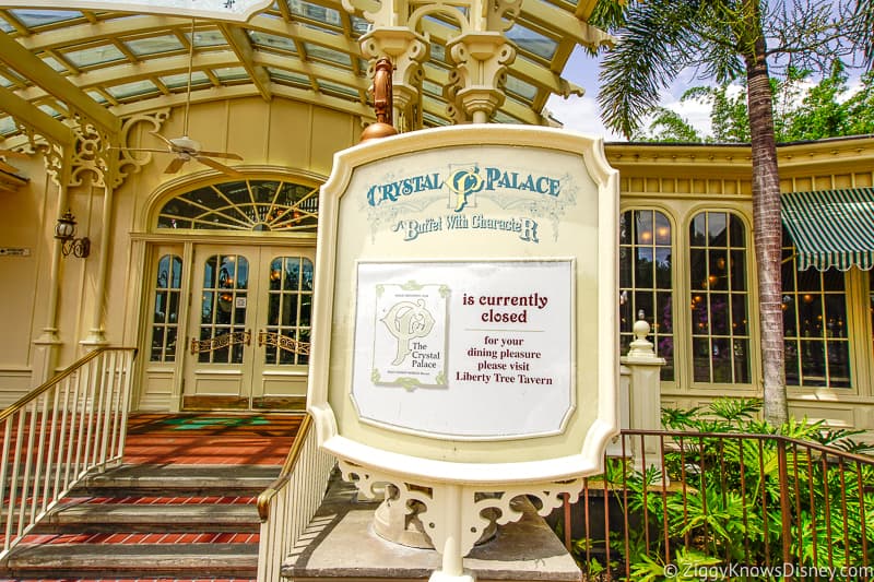 Crystal Palace closed sign Magic Kingdom