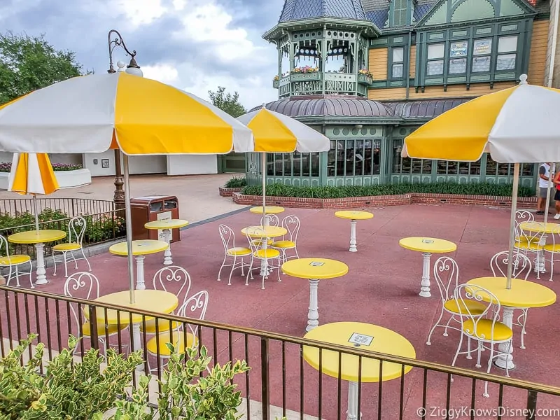 The Plaza Restaurant outside seating area Magic Kingdom