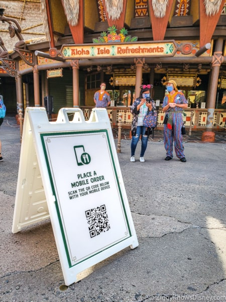 Mobile Order sign Aloha Isle Magic Kingdom opening