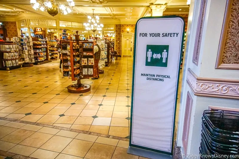 safety sign inside shops on Main Street U.S.A Magic Kingdom