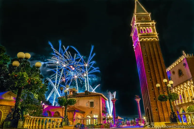 EPCOT Fireworks from Italy Pavilion