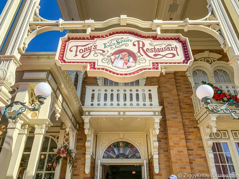 Tony's Town Square Restaurant entrance Magic Kingdom