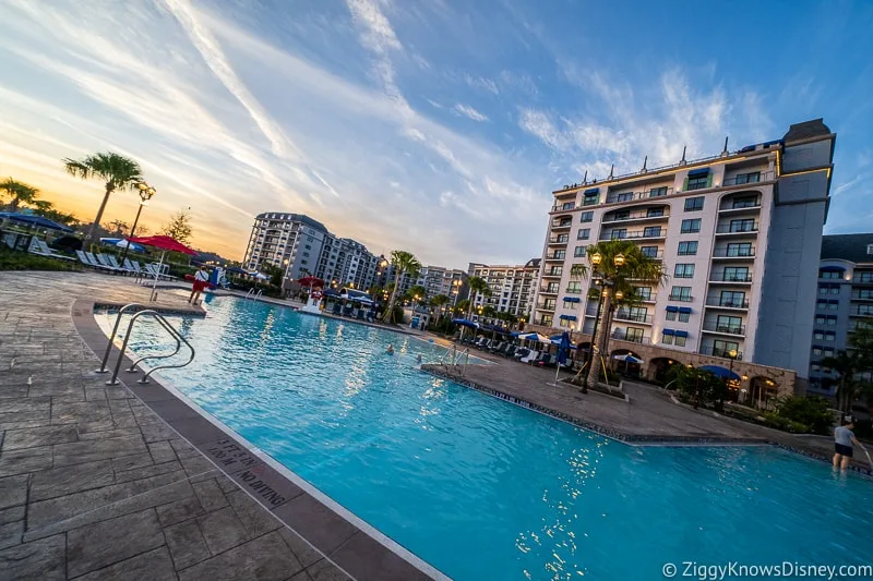 Disney Riviera Resort Pool at sunset