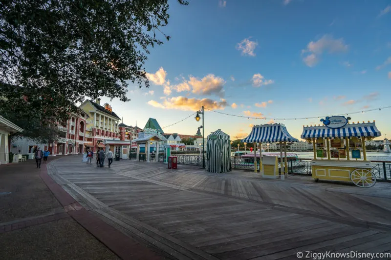 Disney World Boardwalk at sunset