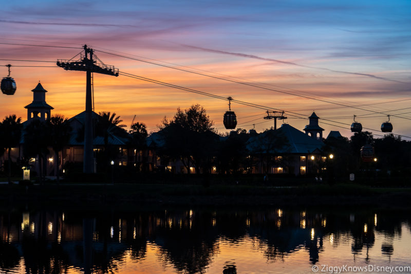 Disney Skyliner at sunset