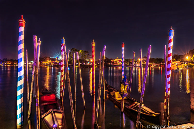 Italy gondolas EPCOT at night