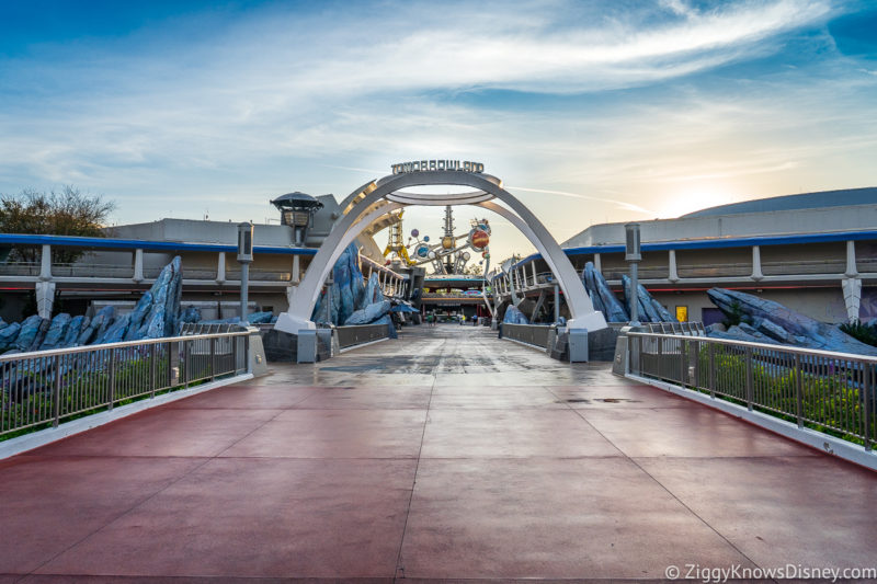 Tomorrowland entrance Magic Kingdom at rope drop