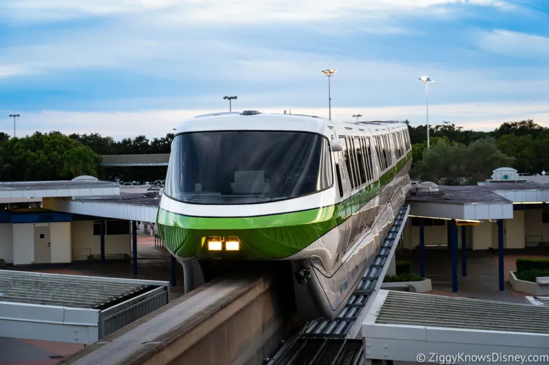 Disney World Monorail pulling into the station