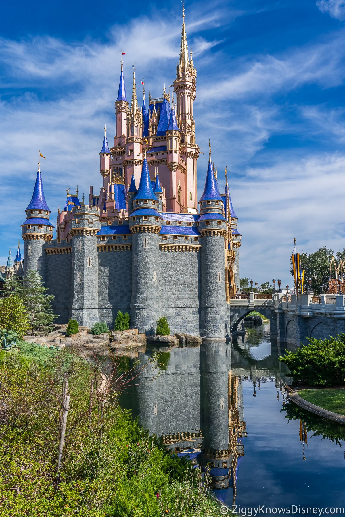 Cinderella Castle Magic Kingdom by the moat