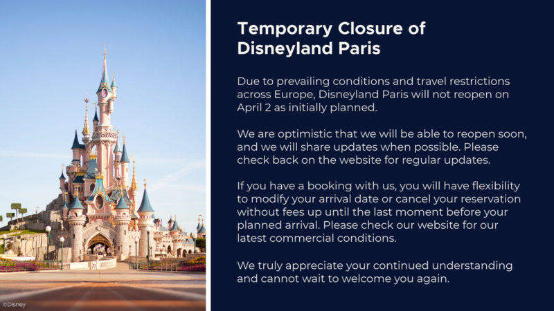 Latest Disneyland Paris Closure