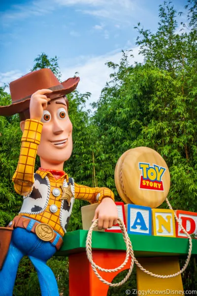 Woody statue Toy Story entrance