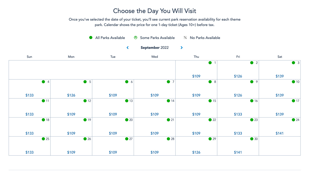 Disney World Ticket Prices in 2022