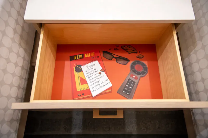 inside the nightstand Incredibles rooms