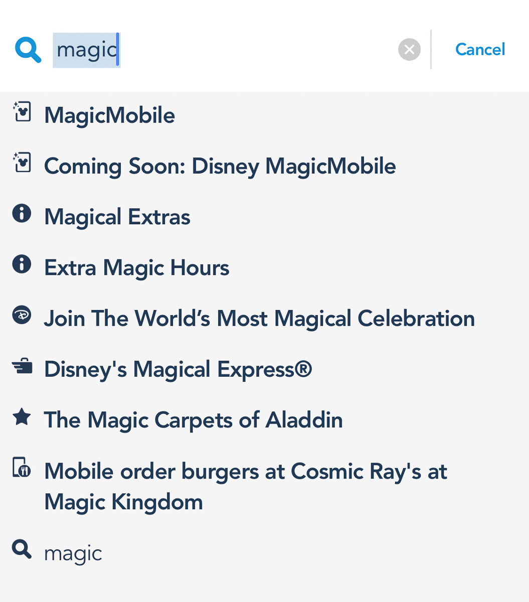Disney MagicMobile in My Disney Experience
