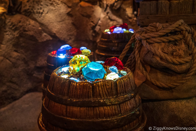 Gems in Seven Dwarfs Mine Train roller coaster Magic Kingdom