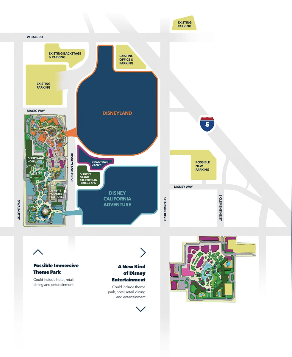 DisneylandForward expansion plans map