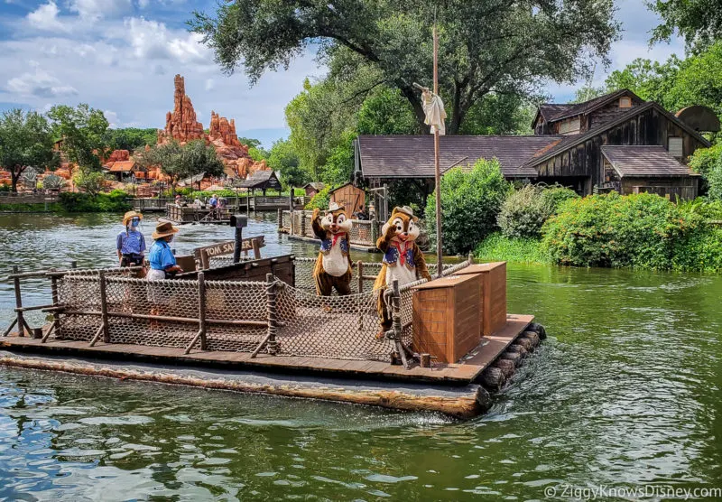 Chip and Dale on Tom Sawyer Island Rafts
