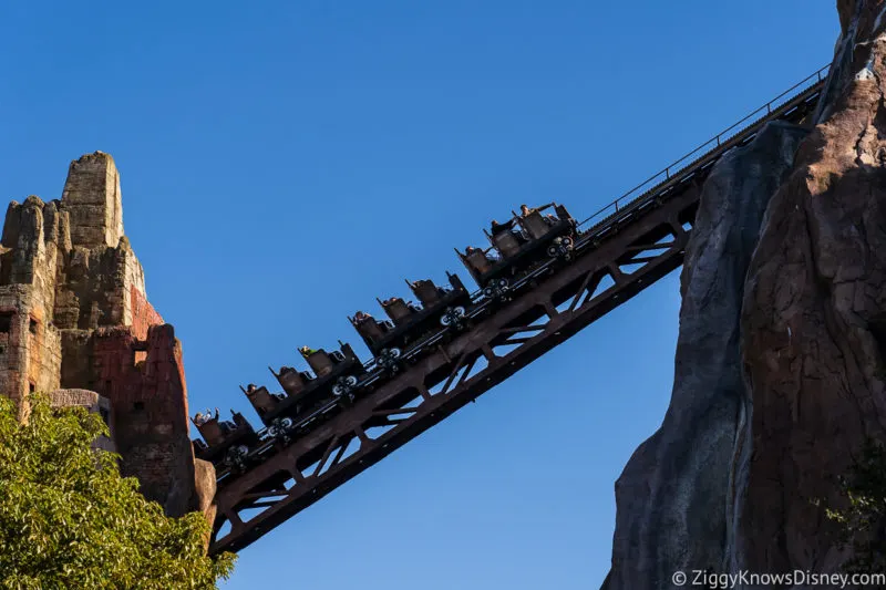 roller coaster going up the hill on Expedition Everest