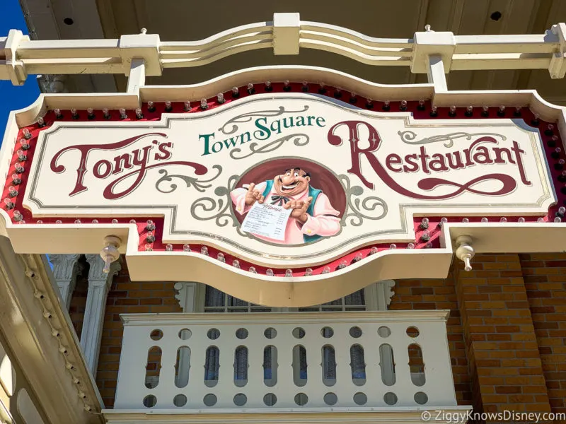 Tony's Town Square Restaurant Magic Kingdom